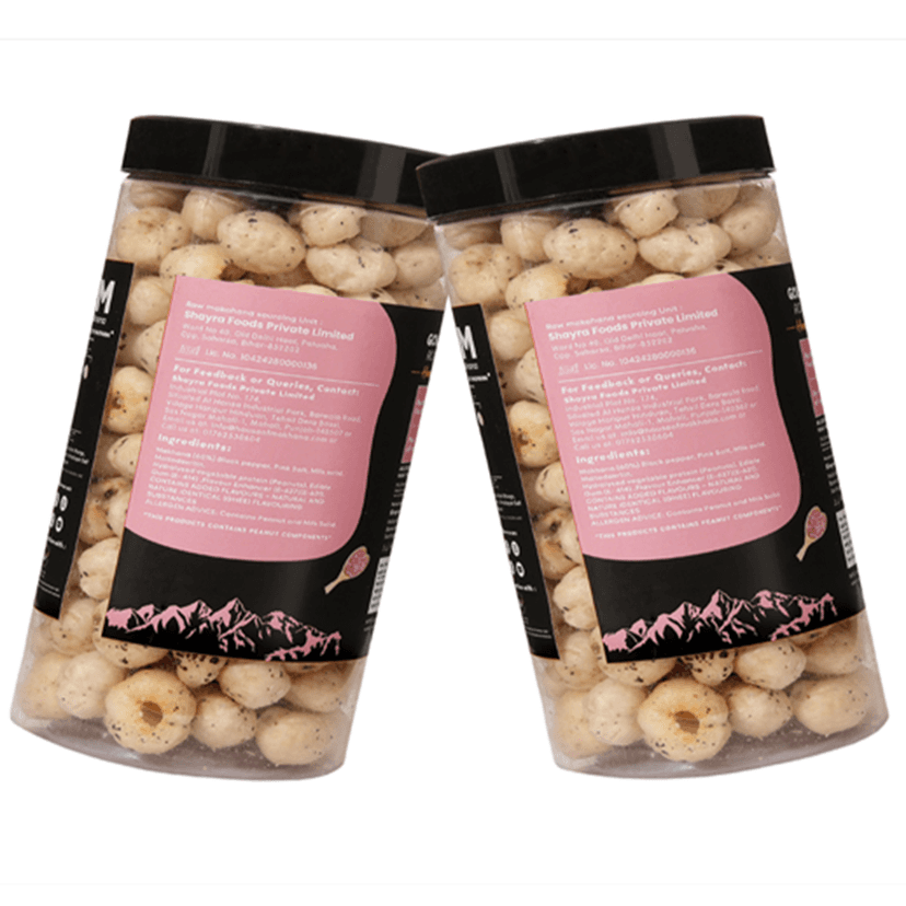 GOURMET MAKHANA Roasted in Olive Oil | Flavors Himalayan Salt & Pepper | Combo Of 2, 65g Each. - 130 gm view 2