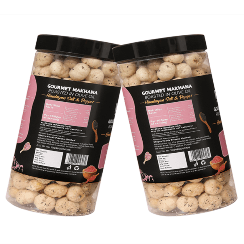 GOURMET MAKHANA Roasted in Olive Oil | Flavors Himalayan Salt & Pepper | Combo Of 2, 65g Each. - 130 gm view 3
