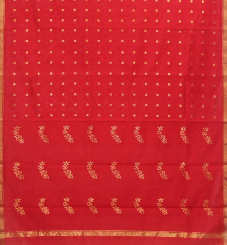 Handloom Chanderi Silk By Cotton Saree view 3