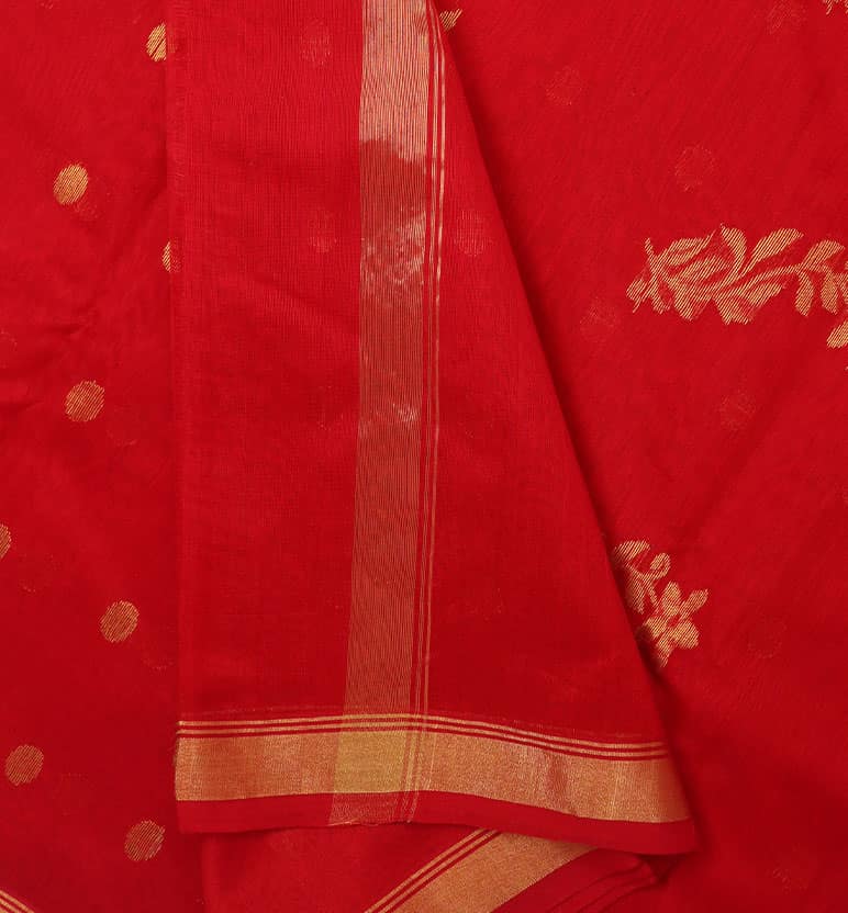 Handloom Chanderi Silk By Cotton Saree view 6