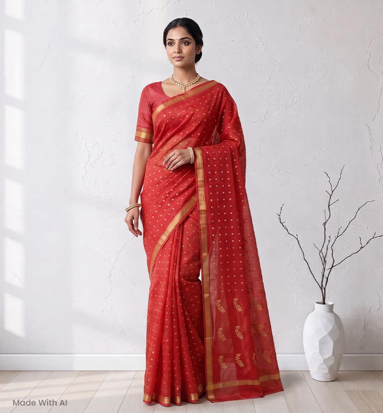 Handloom Chanderi Silk By Cotton Saree view 7