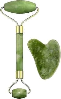 Facial Massager Jade Roller & Gua Sha Tool Natural Stone For Face Neck Healing Skin Wrinkles & Serum Application
