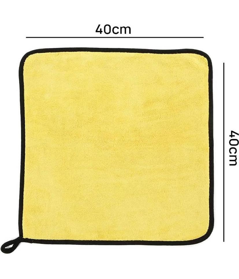 PROGIENCE Yellow 600 GSM Drying Towel For Automobile ( Pack of 2 ) view 2