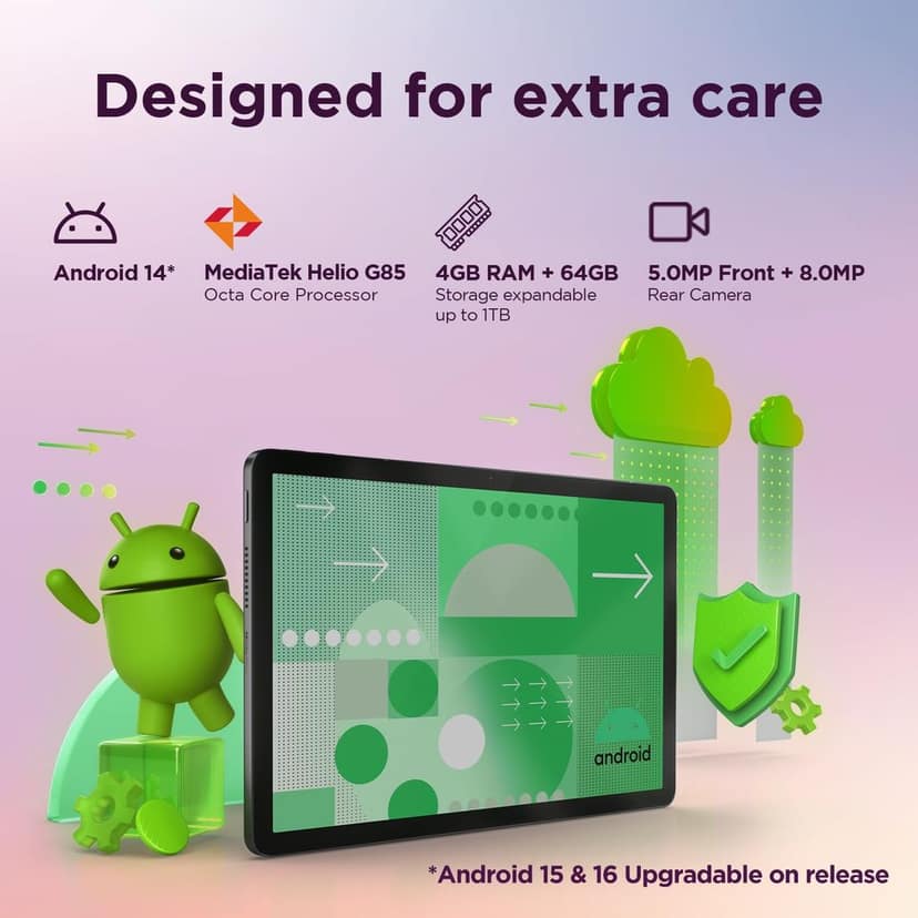 Lenovo Tab| ZAEJ0054IN |10.1" Display| 4G (LTE) + Wi-Fi (Calling)| 4 GB RAM + 64 GB ROM (Expandable up to 1 TB)| Metal Body| Dual Speakers with Dolby Atmos| Android 14| Color: Polar Blue view 5