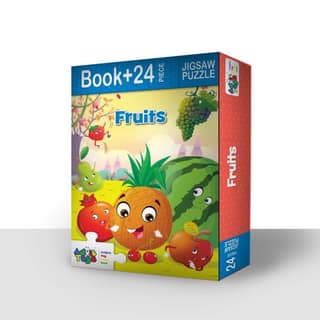 Advit Toys Fruits Jigsaw Puzzle - 24 Piece + 16 Pages Educational Book