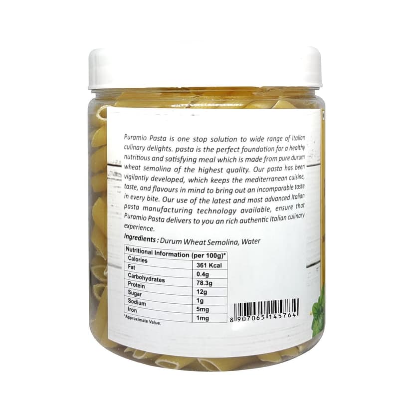 Puramio Penne Rigate Durrum Wheat Semolina Pasta, 600 gm view 2