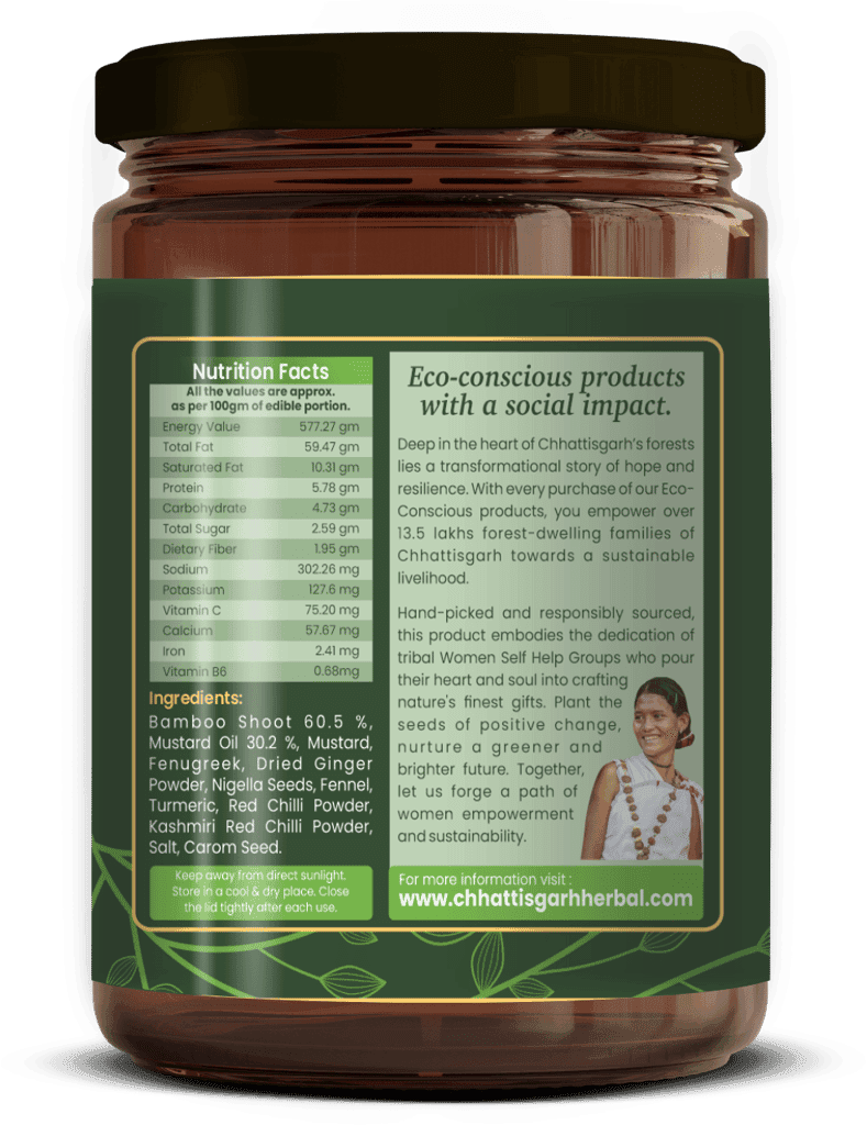 Chhattisgarh Herbals Bamboo Shoot Pickle | 225 GM view 3