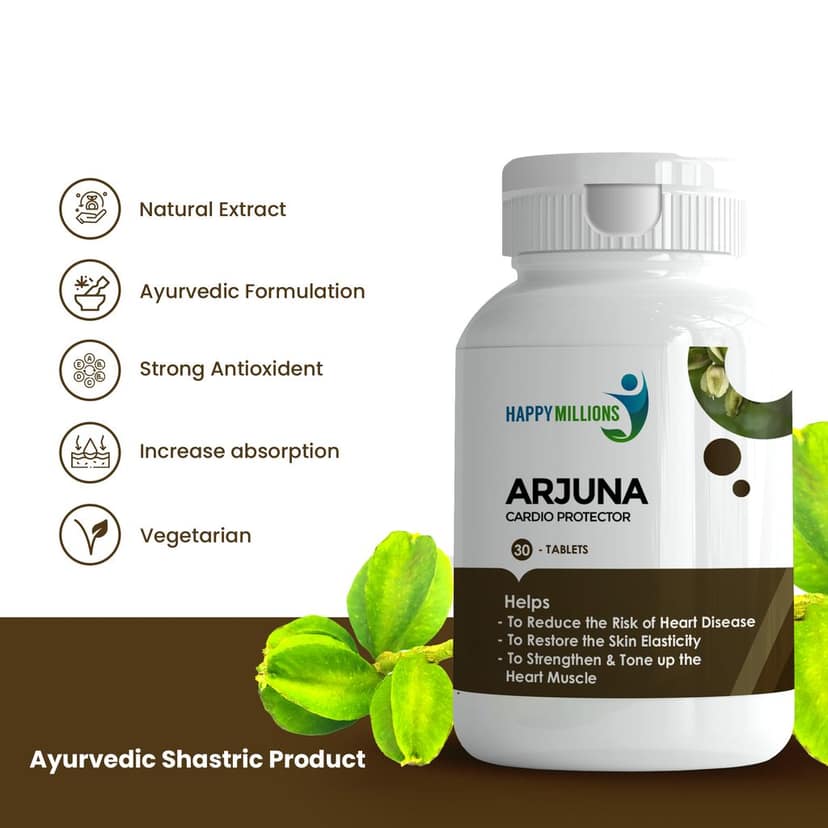 Happy Millions Ayurvedic Arjuna - Cardio Protector | 30+30 Tablets view 2