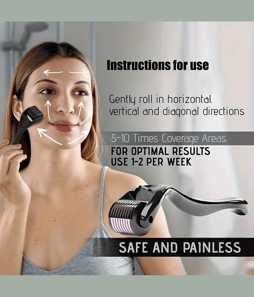 Derma Roller for Hair Growth and Beard Growth, 0.5mm 540 Micro Needles, Pack of 1 view 2