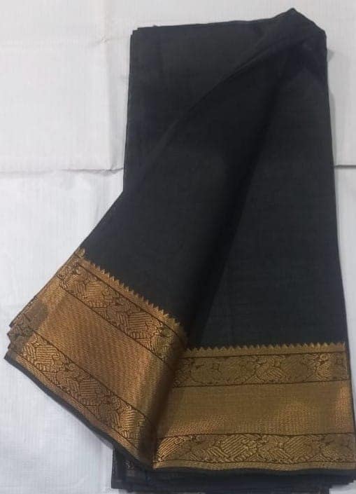 Pure Handloom Mangalagiri Silk Saree With Blouse Piece view 2