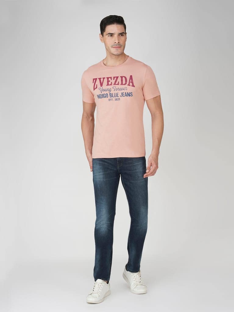 Men’s Branded 100% Cotton Jersey T-Shirt Pink view 5