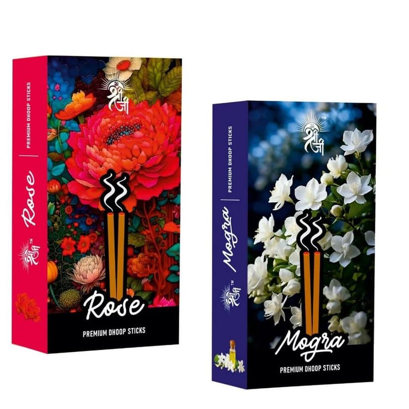 Shri Shriji Flam Aromatic Peace Rose Incense Sticks Combo | Long-Lasting Fragrance | Natural Herbal Blend | Ideal for Pooja, Meditation & Relaxation | Pack of Multiple Varieties