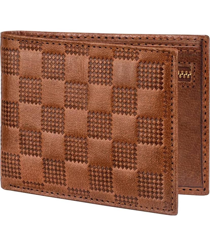 Lorenz Tan 100% Leather Men's RFID Wallet ( Pack of 1 )