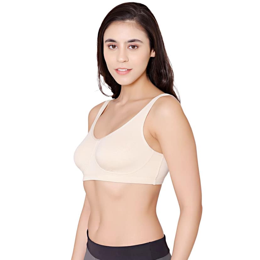 Bodycare modal spandex wirefree broad straps soft cup sleep bra-1625LILAC view 2