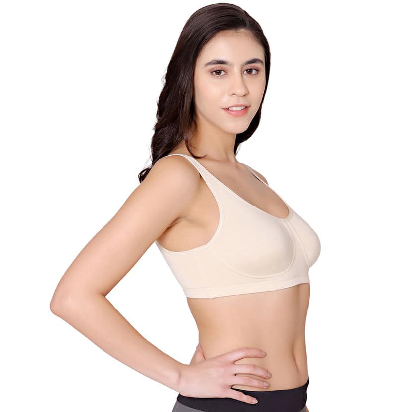 Bodycare modal spandex wirefree broad straps soft cup sleep bra-1625LILAC view 3