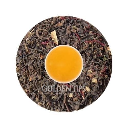 Golden Tips Kashmiri Kahwa Green Tea Blended with Cinnamon Sticks, Cardamom, Saffron Loose Leaves Tin Can (100 Gram, 50 cups) view 3