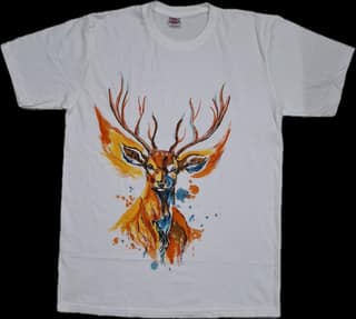 Unisex T-Shirt with Colorful Deer Graphic