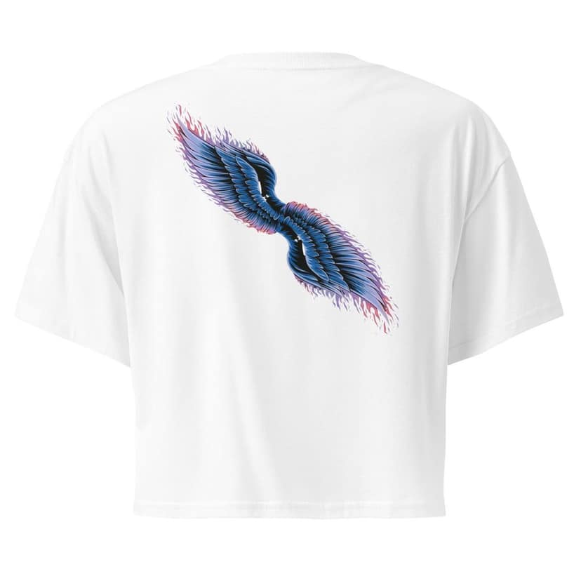Clothikoo Classic Crop Top (white colour, Feather Print) view 9