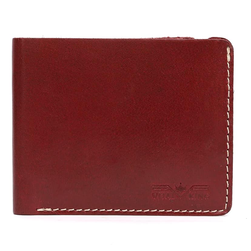 Vital King Men Trendy Red Genuine Leather RFID Wallet (8 Card Slots)
