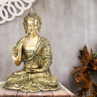 ARTVARKO Bhagwan Buddha Life Story Statue Blessing Face Murti for Home D?cor Entrance Office Table Living Room Meditation Luck (Gold 12 Inches)