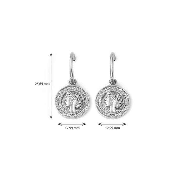 Silver Victorian Coin Earrings view 4