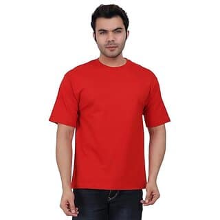 JAGTEREHO Black Oversized Cotton Crew Neck Half Sleeve T-Shirt for Men And Boys