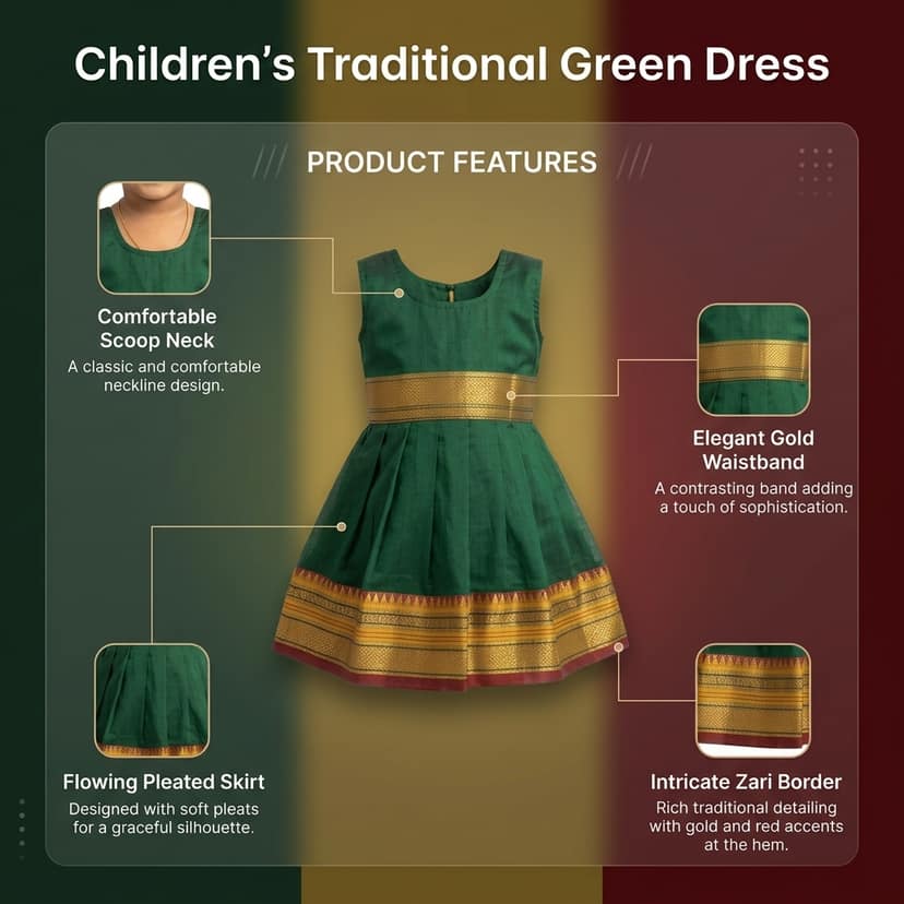 Mom and Me Baby Girls Summer Frock Dress (0–5 Years) | Soft Acrylic Cotton with Pure Cotton Lining | Sleeveless Round Neck | Lightweight & Breathable (in, Age, 3 Months, 6 Months, Regular, Green) view 4