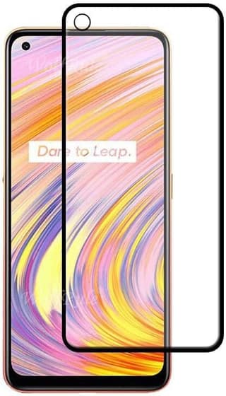 PLUGTECH Advanced Tempered Glass With Anti-Explosion 9H Hardness Edge-To-Edge Coverage Screen Guard for Realme V15