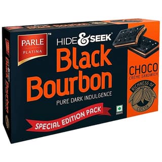 Parle Platina Hide & Seek Black Bourbon Creme Sandwich - Choco, 300 G
