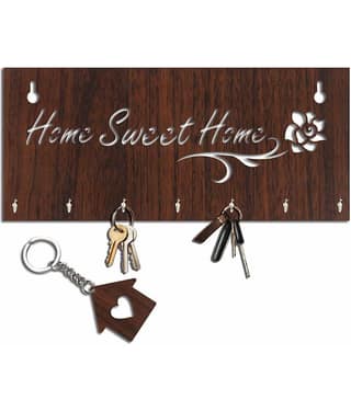 Arpita Crafts Brown Wood Key Holder - Pack of 1