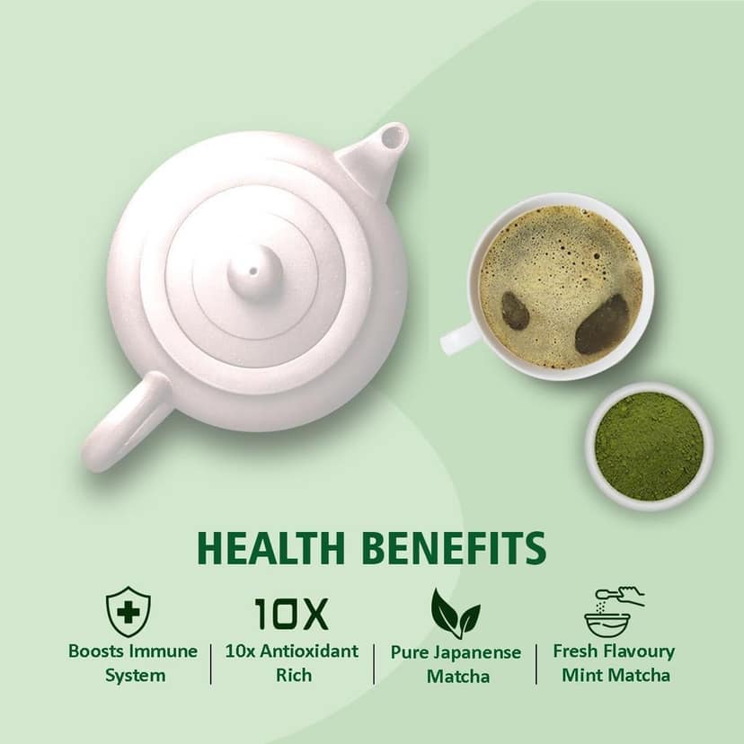 Golden Tips Japanese Matcha Green Tea Powder Tin Can, No Additives, Antioxidant-Rich Superfood, No Artificial Sweeteners No Added Sugar (30 Gram, 15 cups) view 2