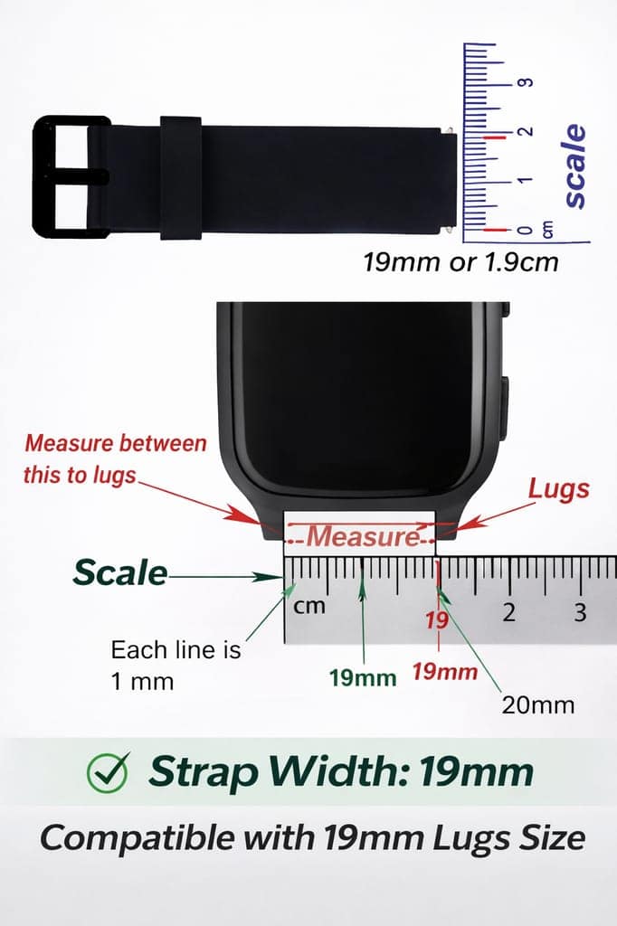 19mm Silicone Strap Compatible with Noise Colorfit Pro 2, Boat Storm Smart Watch & Watches with All 19mm Lugs view 3
