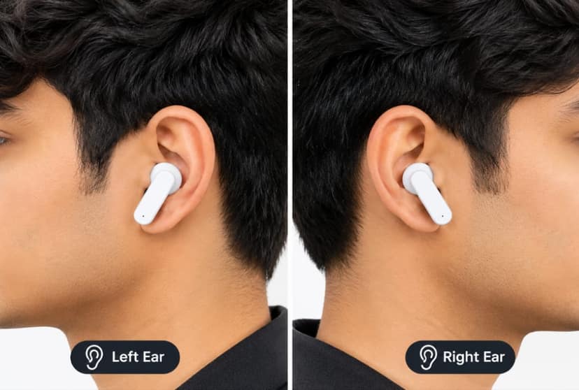 Wireless Bluetooth Earbuds with type c charger cable and unique disine spinning disine ear buds view 4
