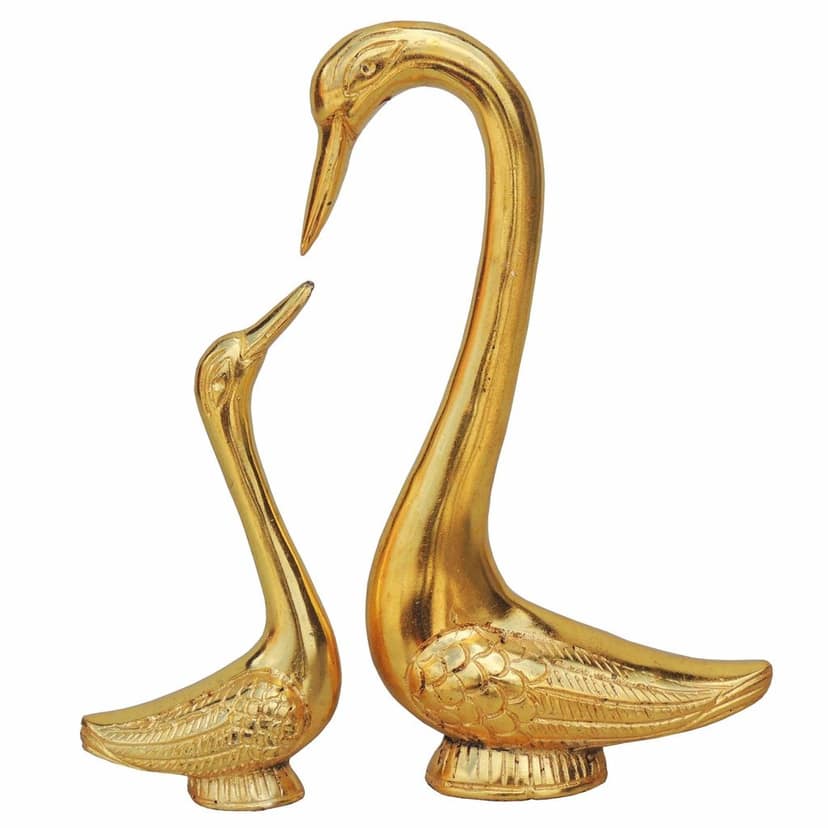 Aluminium Decorative Showpiece Duck Pair Statue (ASMAS225 G) view 2