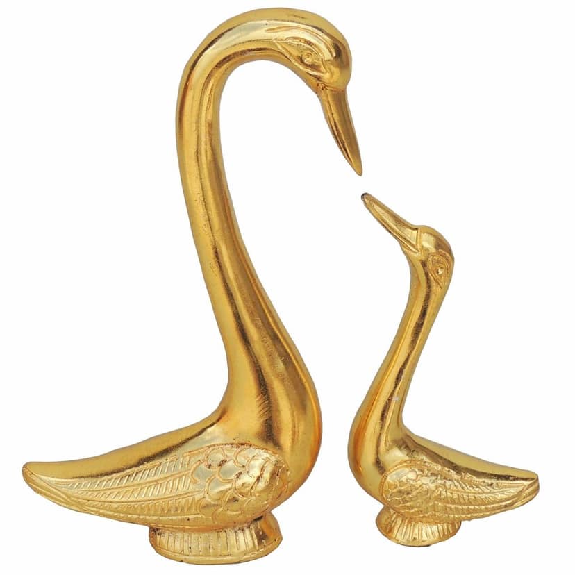 Aluminium Decorative Showpiece Duck Pair Statue (ASMAS225 G) view 3