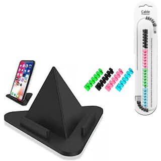 (Combo of 2) Phone Stand Cable Protector & iCall M4 Wireless Bluetooth Speaker 5W with Mic (Multicolor) view 2