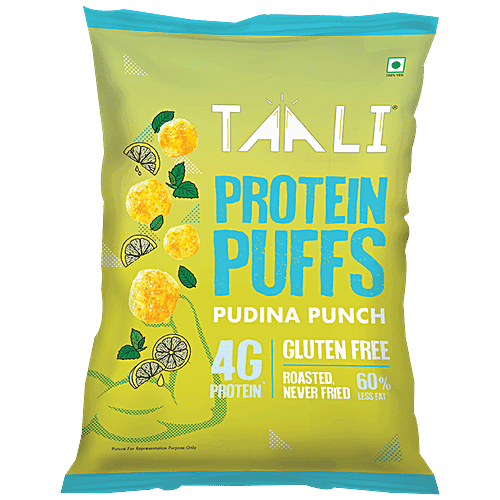 TAALI Protein Puffs - Pudina Punch, Roasted, Non-Fried, Gluten Free, 25 g Pouch