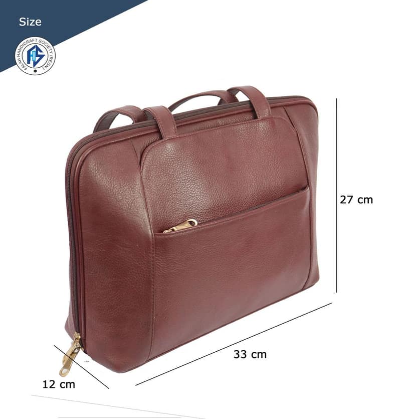 Genuine Leather Maroon FHS Satchel bag for Girls & Women - Maroon view 5