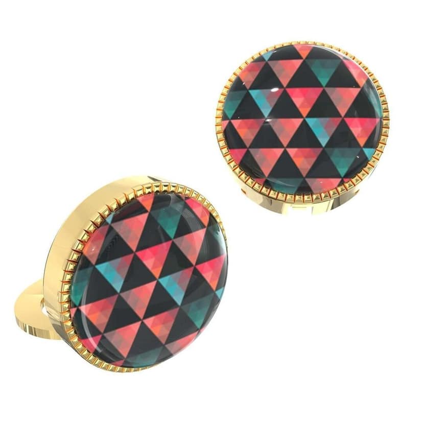 The Smart Buttons - Shirt Button Cover Cufflinks for Men - Geometric Triangles Style view 2