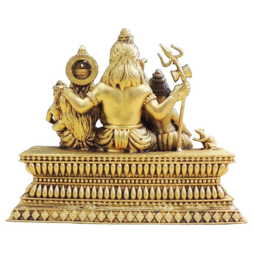 Brass Shiv Parivar Idol Statue for Home Temple, Small Size, Height : 3 Inch (BSMAS1932 C) view 3