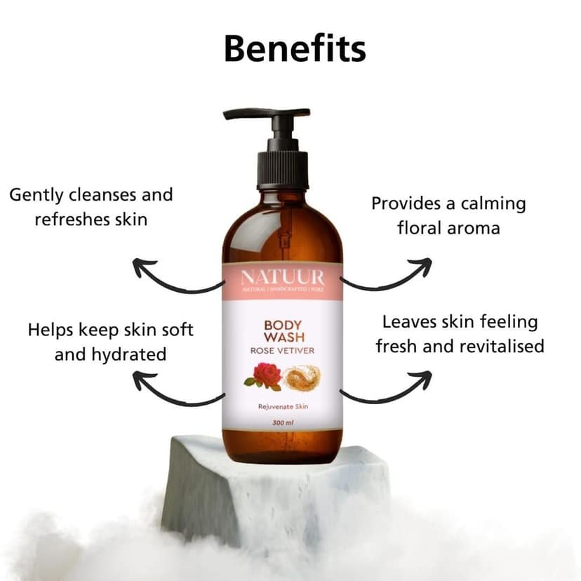 Rejuvenating Body Wash | Aloe | Rose | Vetiver | Refresh | Cleans | Restore view 4