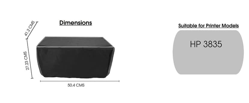 Palap Super Premium Dust Proof Printer Cover for HP 3835 (Black ;50.4 x 41.2 x 27.23 cm) view 6