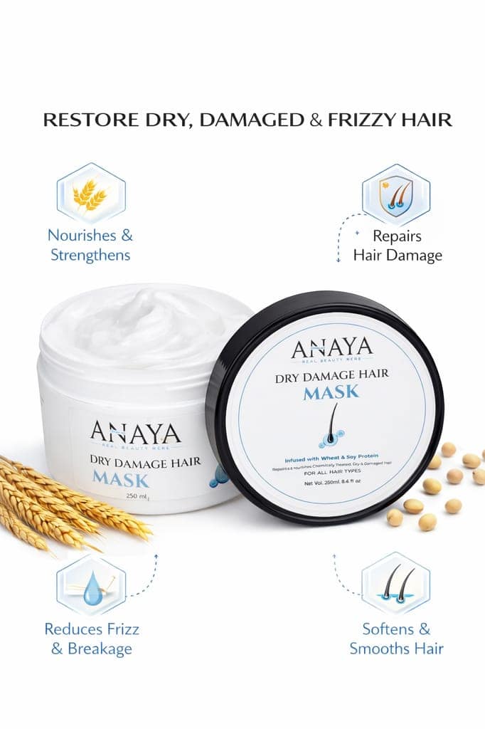 Anaya Naturals Dry Damage Hair Mask with Wheat & Soy Protein – 250 ml view 3