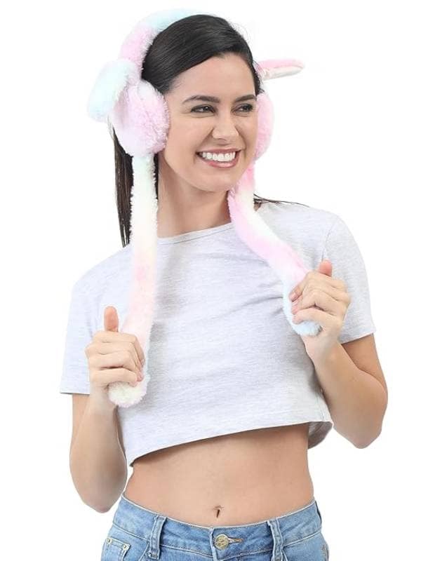 Moving Ear Plush Earmuffs (Assorted Colors, Free Size) | Cold-Proof Winter Accessory | Casual view 2
