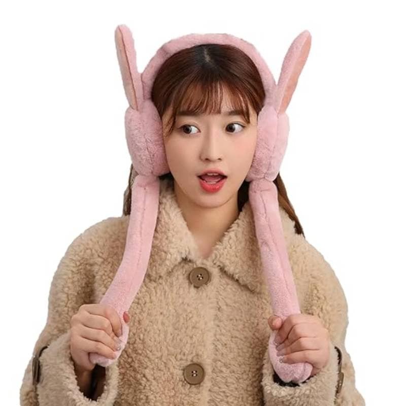 Moving Ear Plush Earmuffs (Assorted Colors, Free Size) | Cold-Proof Winter Accessory | Casual view 8