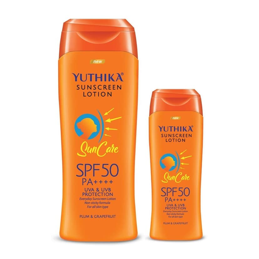 Yuthika Sunscreen Lotion SPF50 PA++++ with UVA & UVB Protection, Sunscreen for All Skin Types Combo Pack (300ml + 100ml)