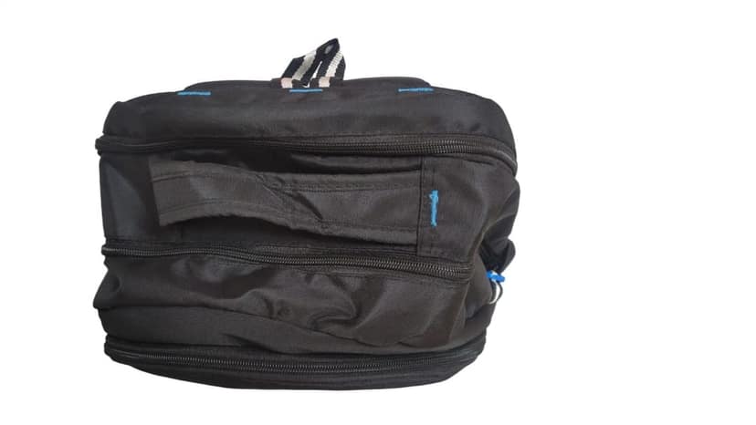 Black and Blue Durable Polyester Backpack with Multiple Compartments and Padded Shoulder Straps view 3