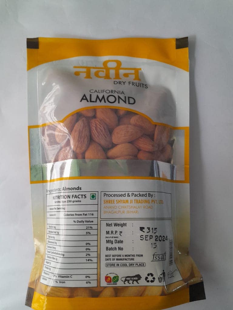 ABHAY-MANI Premium California Almonds - Badam (Raw & Crunchy) view 3