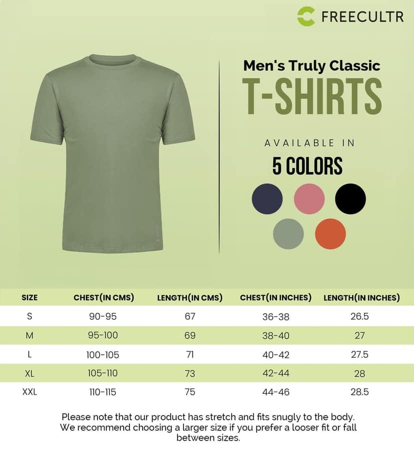 Freecultr Truly Classic Organic Men's Cotton T-Shirt | Solid Round Neck Half Sleeve | Plain Stylish t Shirts | Regular Fit | Casual T Shirt for Man Pack of 1-Carbon Black view 7