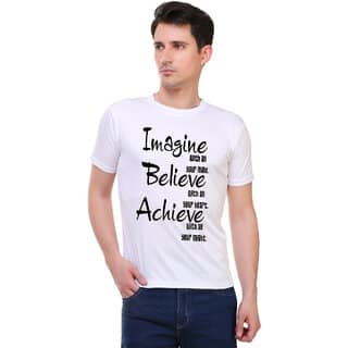 M R MARC ROSE White Color Half Sleeve Motivational Text Printed Tshirt